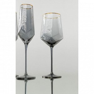 Бокал стеклянный для шампанского Magistro «Дарио», 180 мл, 7?27,5 см, цвет графит