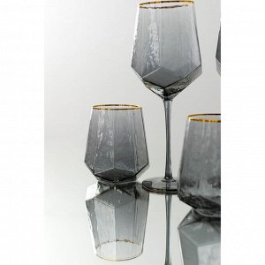 Набор стаканов стеклянных Magistro «Дарио», 450 мл, 10x11,5 см, 6 шт, цвет графит