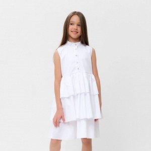 Платье для девочки MINAKU: Cotton collection цвет белый 128