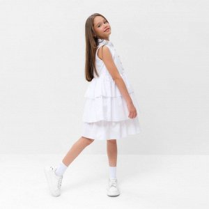 Платье для девочки MINAKU: Cotton collection цвет белый 128