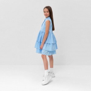 Платье для девочки MINAKU: Cotton collection цвет голубой 134