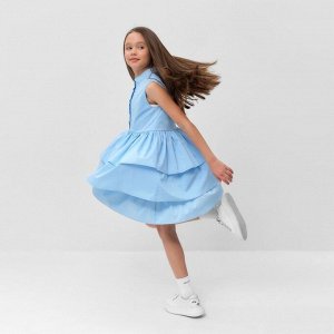 Платье для девочки MINAKU: Cotton collection цвет голубой 122