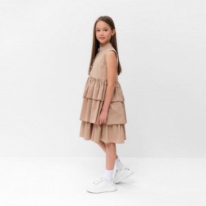 Платье для девочки MINAKU: Cotton collection цвет бежевый 122