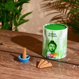Благовония KARMA BUDDHA, аромаконусы, пачули, набор 30 шт.