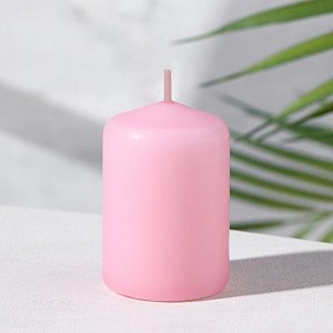 Свеча - цилиндр, 4?6 см, 9 ч, светло-розовая