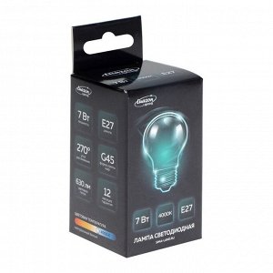 Лампа светодиодная Luazon Lighting, G45, 7 Вт, E27, 630 Лм, 4000 К, дневной свет