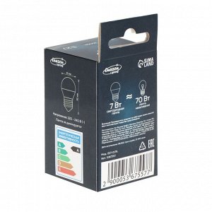 Лампа светодиодная Luazon Lighting, G45, 7 Вт, E27, 630 Лм, 3000 К, теплый белый