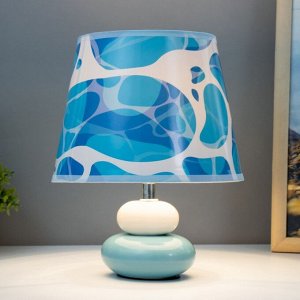 Настольная лампа "Морская волна" Е14 15Вт бело-голубой