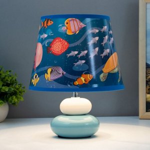 Настольная лампа "Морской мир" Е14 15Вт бело-голубой