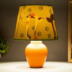 Настольная лампа "Котики" Е14 15Вт оранжевый