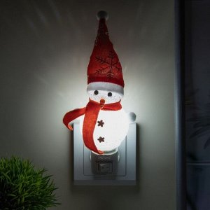 Ночник "Снеговик" LED белый 6х6х18 см RISALUX