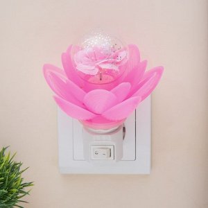 Ночник "Розовый цветок" LED 8х8х12 см RISALUX