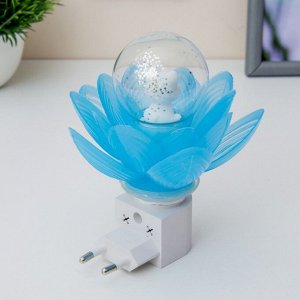 Ночник "Голубой цветок" LED 8х8х12 см RISALUX