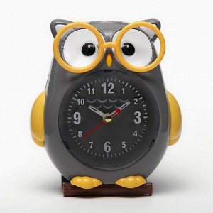 Часы - будильник настольные "Сова", дискретный ход, циферблат d-7.5 см, 13 х 11 см, 2AА