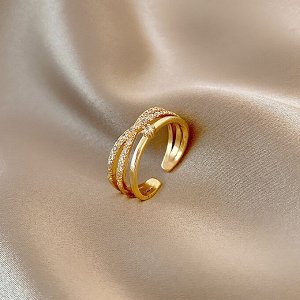 Кольцо, цвет золото, безразмерное