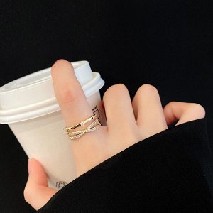 Кольцо "Сияние", цвет золото, безразмерное