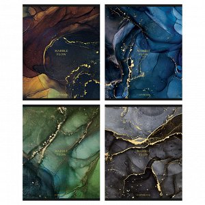 Тетрадь 48л., А5, клетка Greenwich Line ""Marble color"", матовая ламинация, тиснение фольгой, 70г/м2