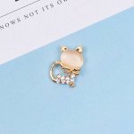 Подвеска котик с кабошоном  и стразами 1,3*1,9 см