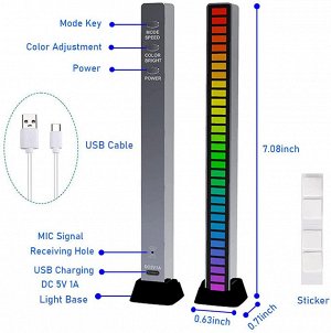 Светомузыка RGB подсветка портативная на зарядке