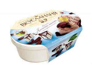 Вкусландия пломбир "Черничный и малиновый с маршмеллоу" 2в1 лоток 450гр