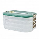 Контейнер для продуктов, зелёный, четырёх уровневый
