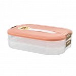 Контейнер для продуктов, розовый, двух уровневый