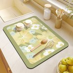 Многофункциональный, впитывающий, диатомитовый коврик для кухонного стола или ванной комнаты, с принтом