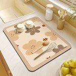 Многофункциональный, впитывающий, диатомитовый коврик для кухонного стола или ванной комнаты, с принтом