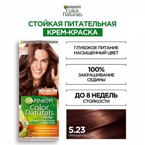 Гарньер , Garnier Стойкая питательная крем-краска для волос "Color Naturals" (Колор Нэчралс) c 3 маслами, оттенок 5.23 Пряный Каштан, 100 мл