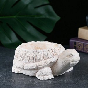 Фигурное кашпо "Черепаха" слоновая кость, 14х8х10см