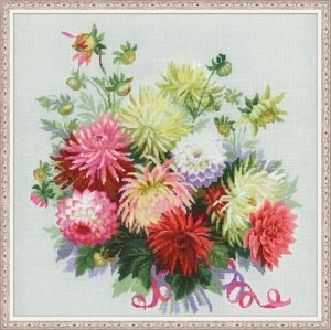Набор для вышивания Риолис 1384 Георгины, 45*45 см