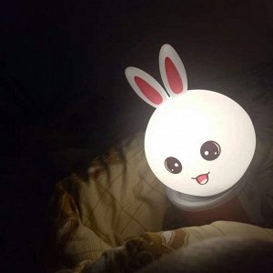 Ночник лампа милый силиконовый Rabbit&Bear Кролик и Мишка многоцветный