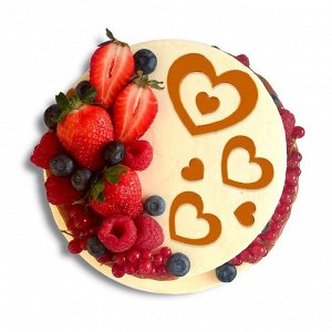 Украшение для торта «Сердечки классические», цвет золото