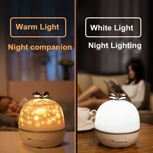 Вращающийся ночник-проектор светильник Good Night с 6 проекциями