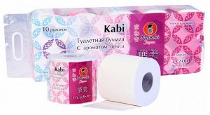 Бумага туалетная с ароматом ИРИСА Maneki Kabi 3 слоя, 280л, 39.2м, гладкая, белая, 10 рул/упаковка