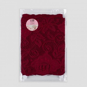 Кружевная эластичная ткань «Розы», 165 ± 5 мм ? 2,7 ± 0,5 м, цвет бордовый