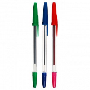 Набор ручек шариковых микс 3 цвета «Стамм» "Оптима", узел 1.0 мм, чернила: синие, красные, зеленые, европодвес