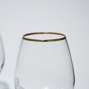 Набор стеклянных бокалов Amber, 365 мл, 6 шт, золотая кайма