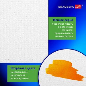 Холст на картоне BRAUBERG ART CLASSIC, 50х70 см, грунтованный, 100% хлопок, мелкое зерно, 191022