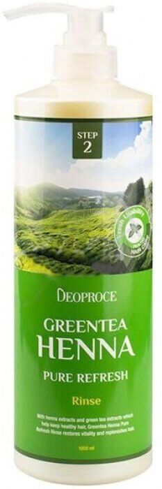 Deoproce Обновляющий бальзам с хной и зеленым чаем Greentea Henna Pure Refresh Rinse