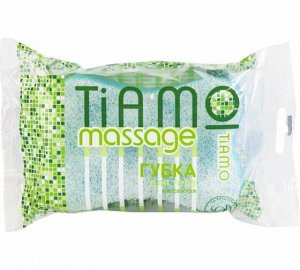 Губка для тела TIAMO Massage КОМФОРТ, поролон+массаж, 7714