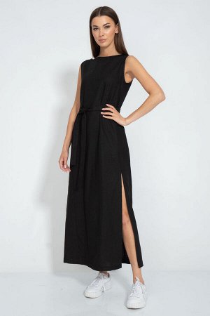 Платье Платье Kivviwear 307702 черный 
Состав: Вискоза-45%; Лён-55%;
Сезон: Лето
Рост: 170

Платье удлиненное с боковым разрезом, из льна с вискозой - это стильное и комфортное платье для жаркого лет