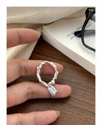 Кольцо 1 шт., цвет серебро / белый