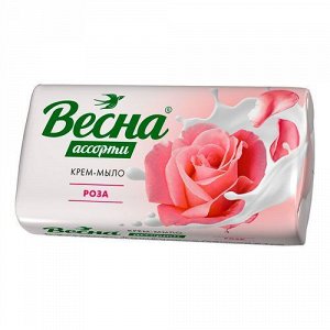 ВЕСНА Ассорти Крем-мыло твердое туалетное 90г роза