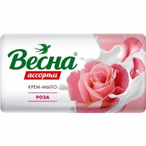 ВЕСНА Ассорти Крем-мыло твердое туалетное 90г роза