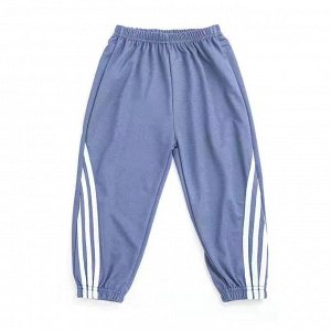Детские спортивные брюки с полосками, на резинке, цвет синий