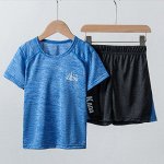 Костюм детский спортивный, футболка и шорты, цвет синий