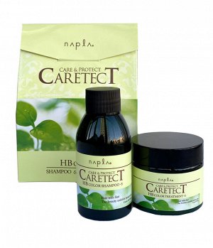 Напла, Napla Набор Caretect V Shampoo Treatment trial set Шампунь 50 мл+бальзам 50 гр для окрашенных волос, объём, цвет