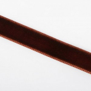 Лента бархатная, 10 мм, 18 ± 1 м, цвет коричневый №119