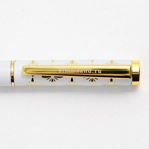 Ручка в подарочном футляре «Золотому учителю», металл, синяя паста, пишущий узел 1.0 мм